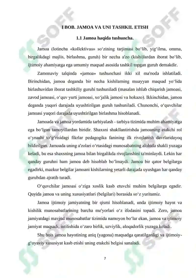 Jamoani tashkil etish va rivojlantirish metodikasi 7