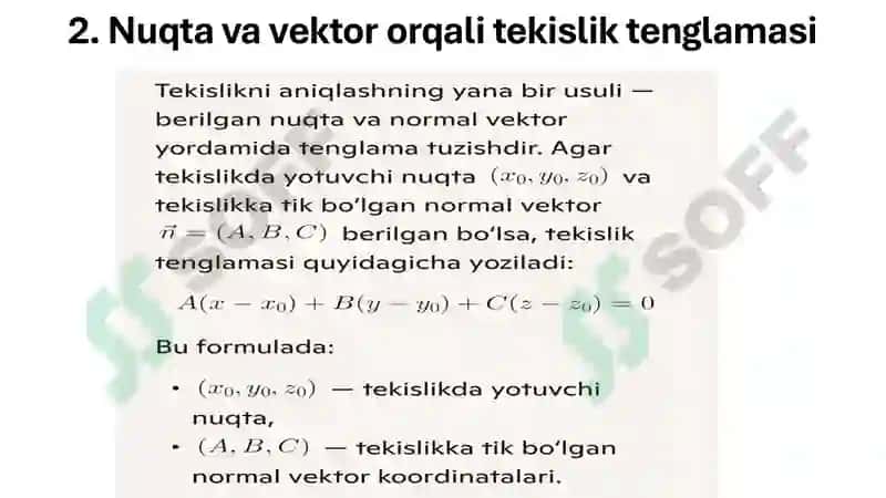 Tekislikning turli tenglamalari 7