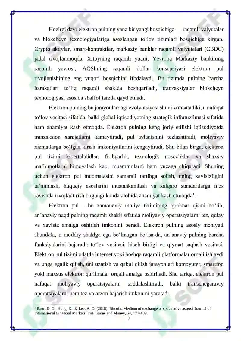 Elektron pul muomalasini tartibga solish masalalari 7