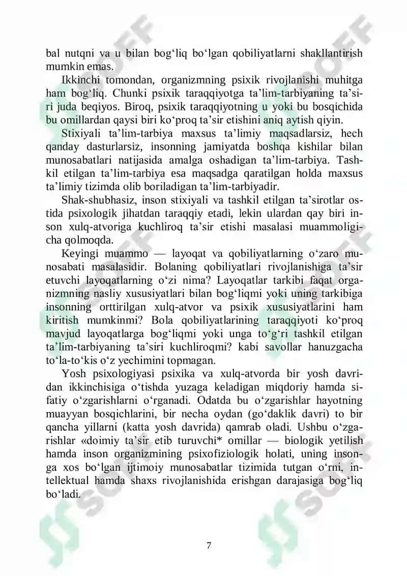 Rivojlanish psixologiyasi. Pedagogik psixologiya 7