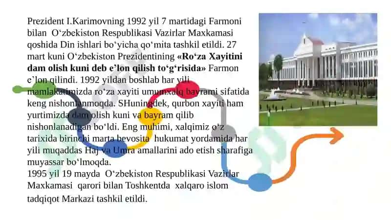 Mustaqillik yillarida O‘zbekistondagi ma’naviy va madaniy taraqqiyot 7