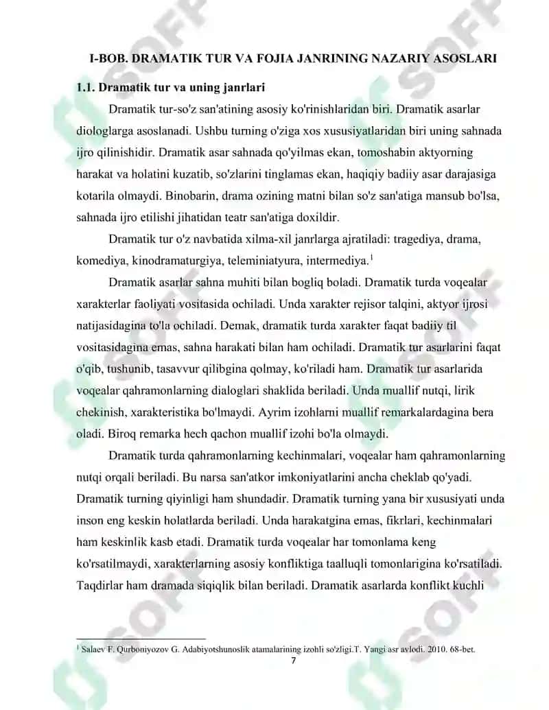 UILYAM SHEKISPR VA ERKIN VOHIDOV DRAMATIK ASARLARIDA FOJIA VA INSONIYLIK MASALASI 7