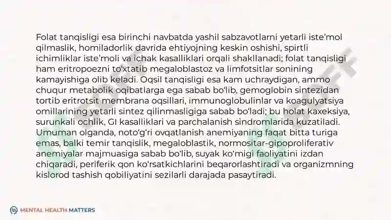Ovqatlanish va qon kasalliklari orasida bogʻliqlik 7