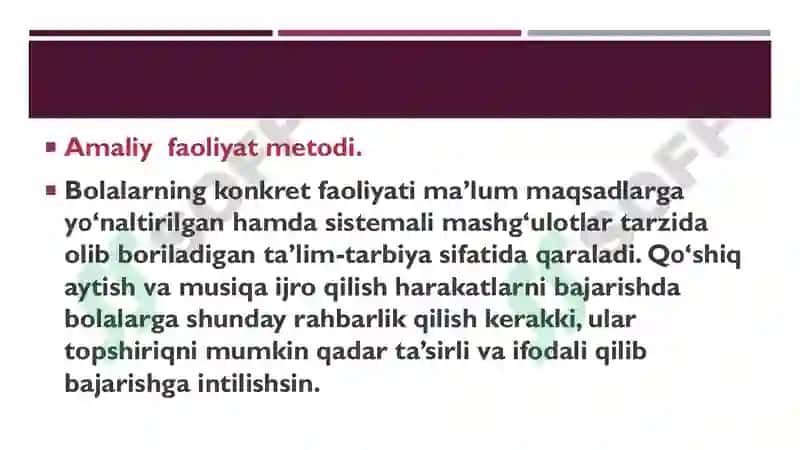 BOLALAR MUSIQIY TA’LIMI METODIKASI 8