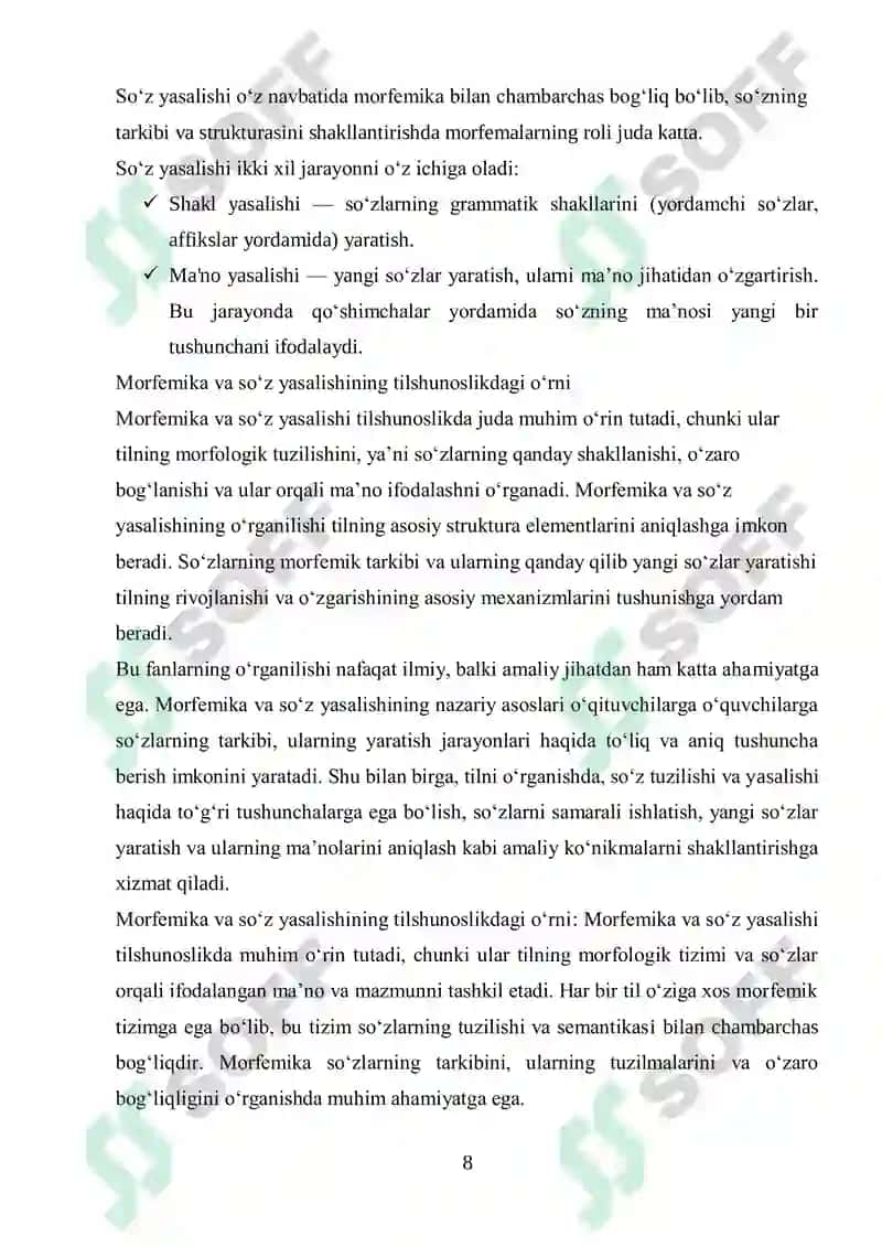 Morfemika va soʻz yasalishini oʻqitish metodikasi 8