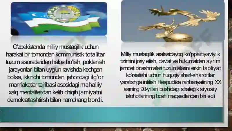 O‘zbekistonning eng yangi tarixi fanidan taqdimoti 8