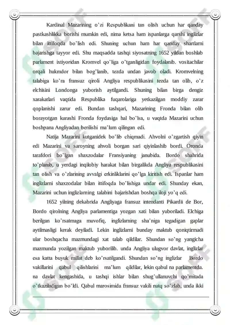 INGLIZ BURJUA INQILOBI DAVRI DIPLOMATIYASI 8