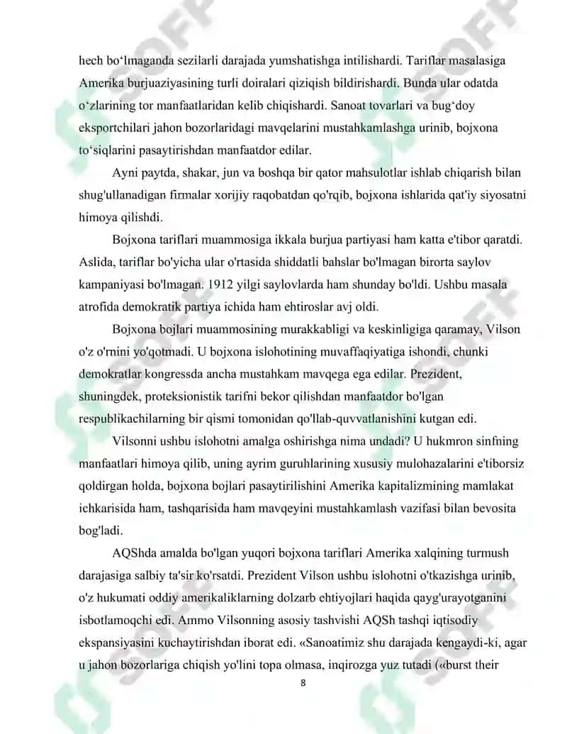 Vudro Vilsonning Tashqi va Ichki Siyosati 8