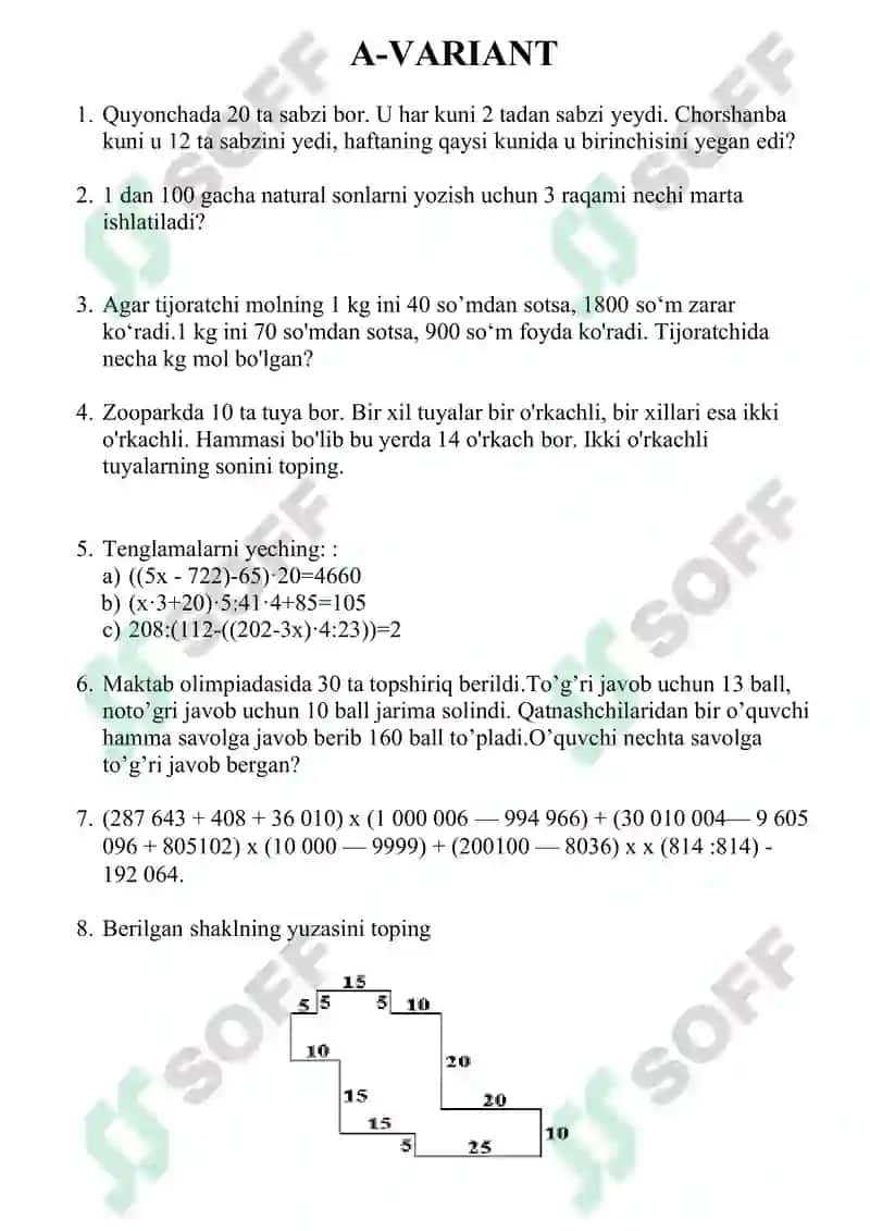 Iqtidorli o‘quvchilar uchun 38 betlik matematik masalalar to‘plami 8