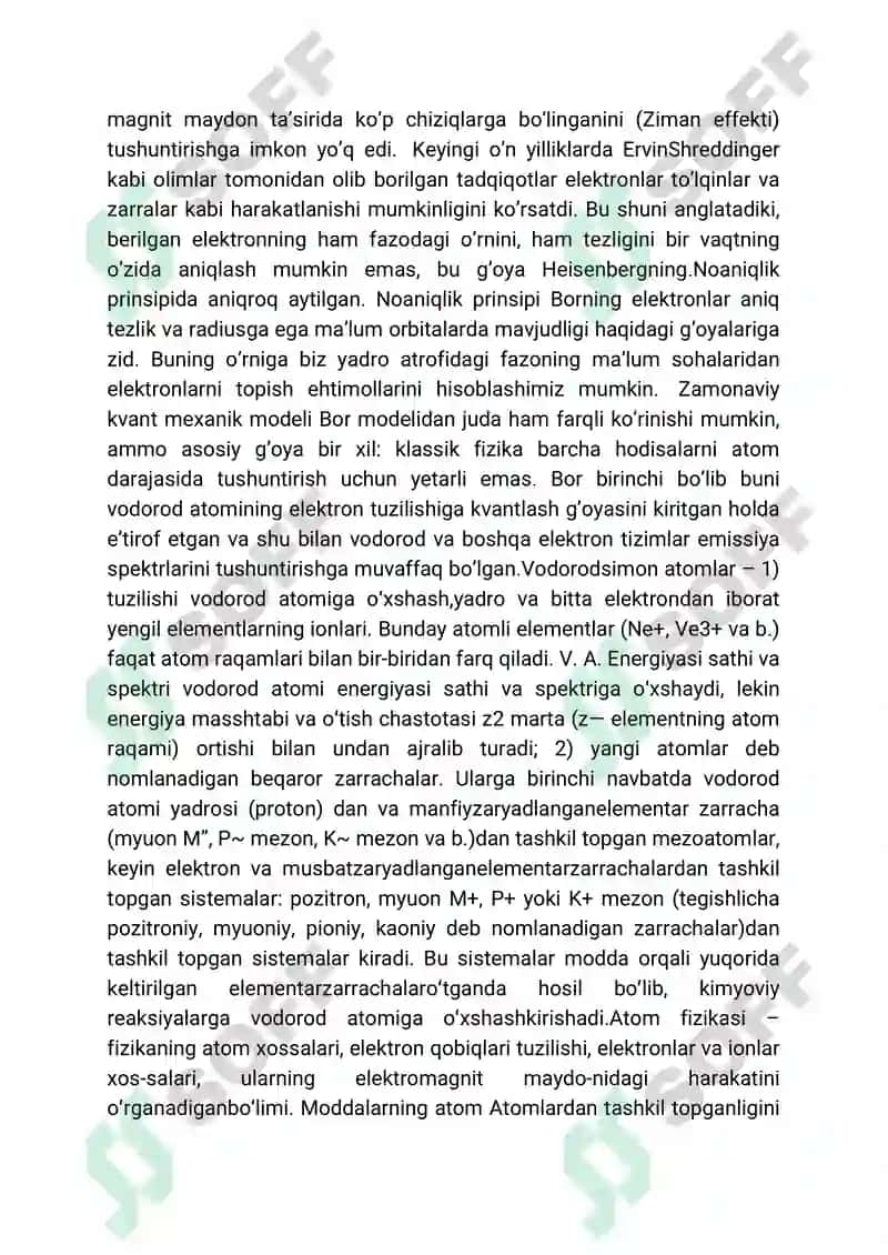 Vodorot atomining Bor nazaryasi 8