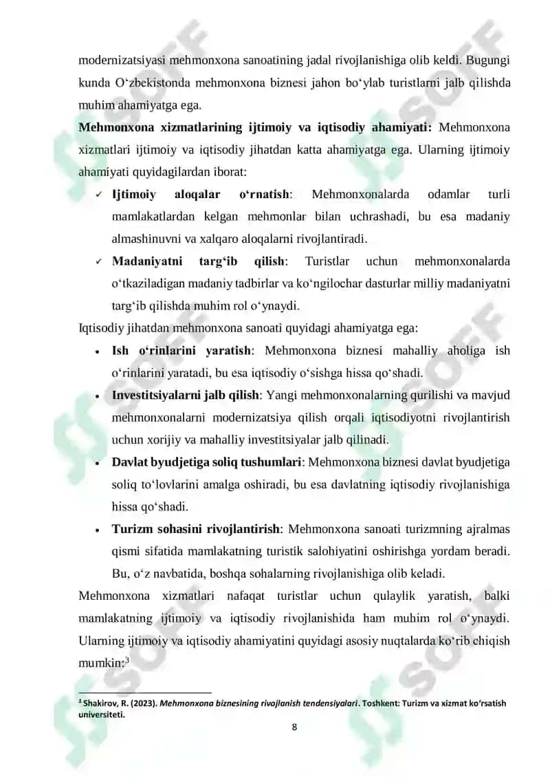 "MEHMONXONALARNING TURLARI VA TASNIFLANISHI" 8