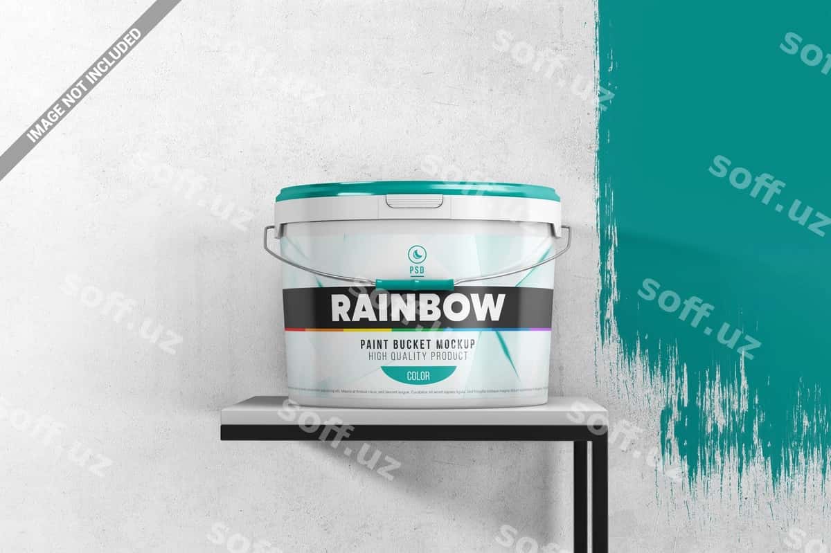 Boyoq vedro stand sahna namunasi | Paint bucket stand scene mockup 1