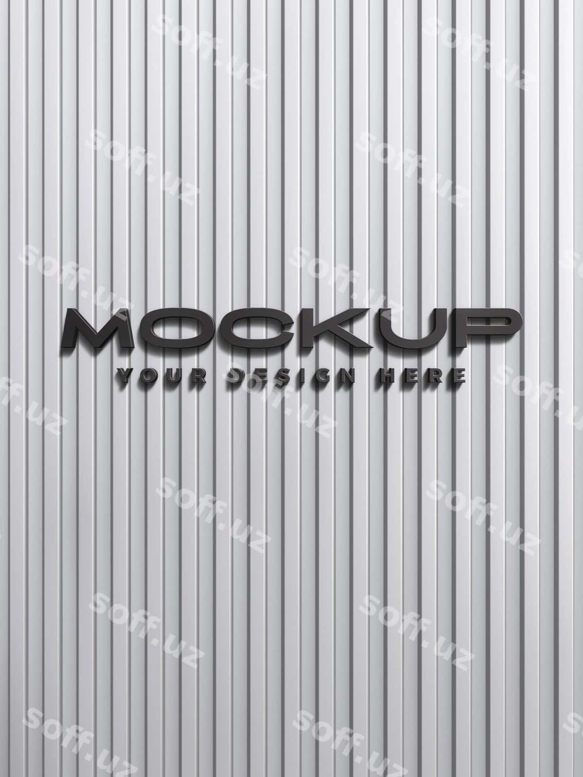 Panelli devor logotipi namunasi | Paneled wall logo mockup 1