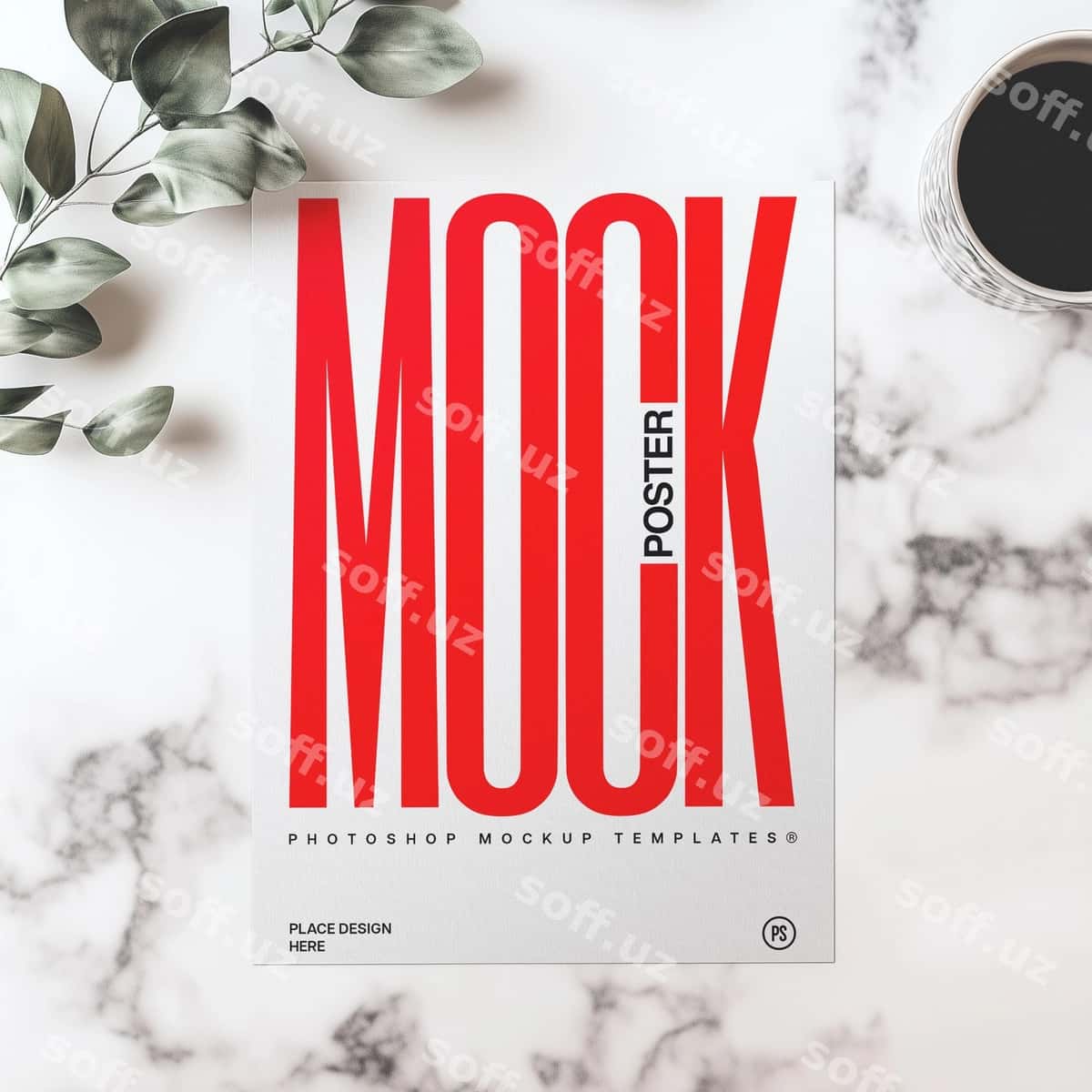 Qog'oz poster namuna psd | Paper poster mockup psd 1