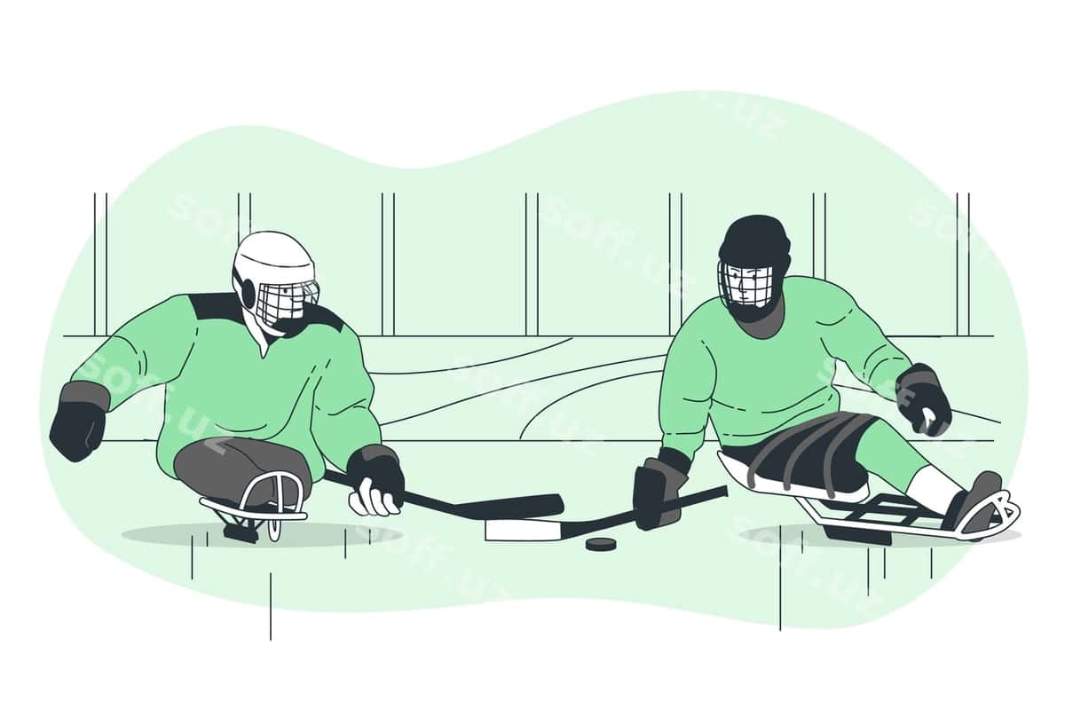 Para yuiriq kontseptsiya illustratsiyasi | Para ice hockey concept illustration 1