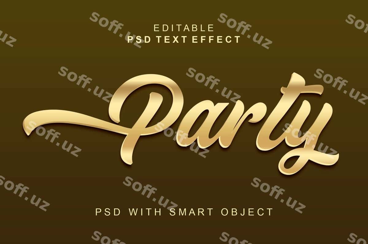 To'yga 3d matn effekti | Party 3d text effect 1
