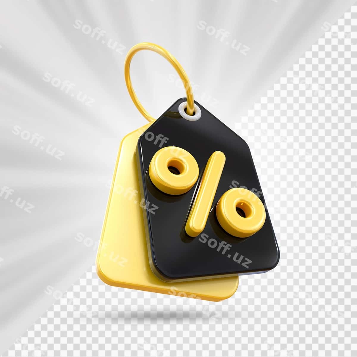 Foiz belgi 3d render | Percent tag 3d render 1