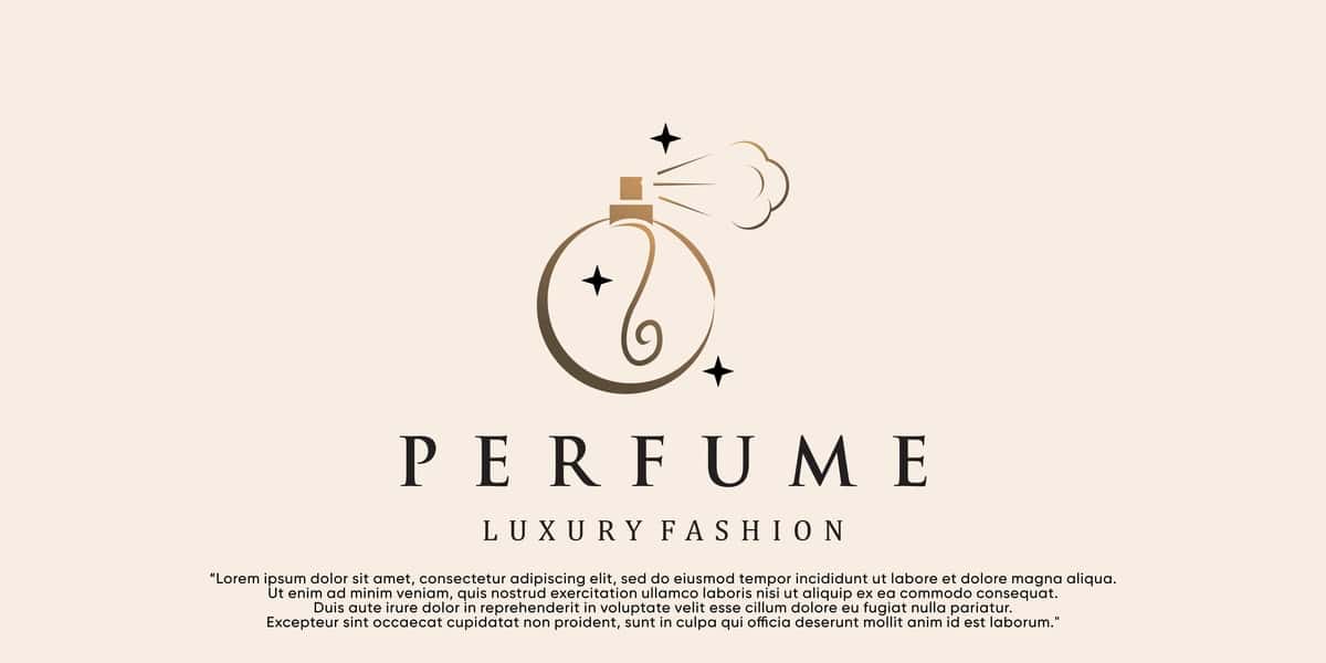 Ayollar uchun go'zallik parfyumeriyasi logotipi shabloni ijodiy chiziqli uslubdagi atir | Feminine beauty perfume logo template creative linear style fragrance 1