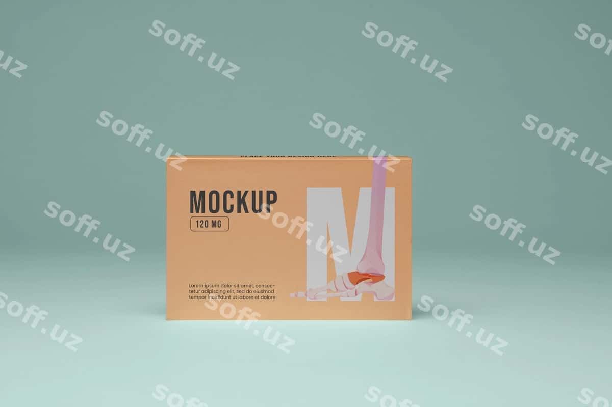 Dorivor qadoqlash dizayn mockup | Pharmaceutical packaging design mockup 1