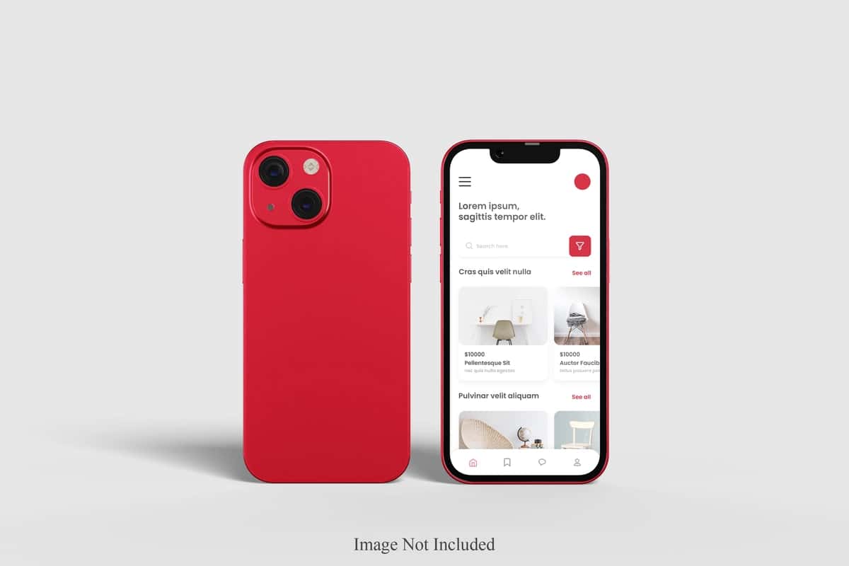 Telefon 13 maketi dizayni izolyatsiya qilingan | Phone 13 mockup design isolated 1