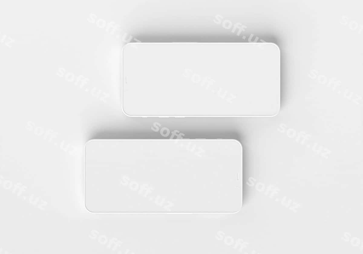 Telefonlar namuna chat yuqori ko'rinish | Phones mockup chat top view 1