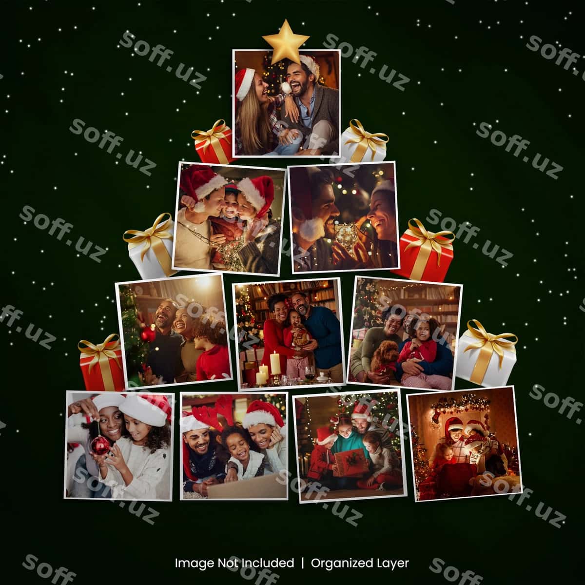 Foto ramka Yul daraxti namunasi | Photo frame christmas tree mockup 1