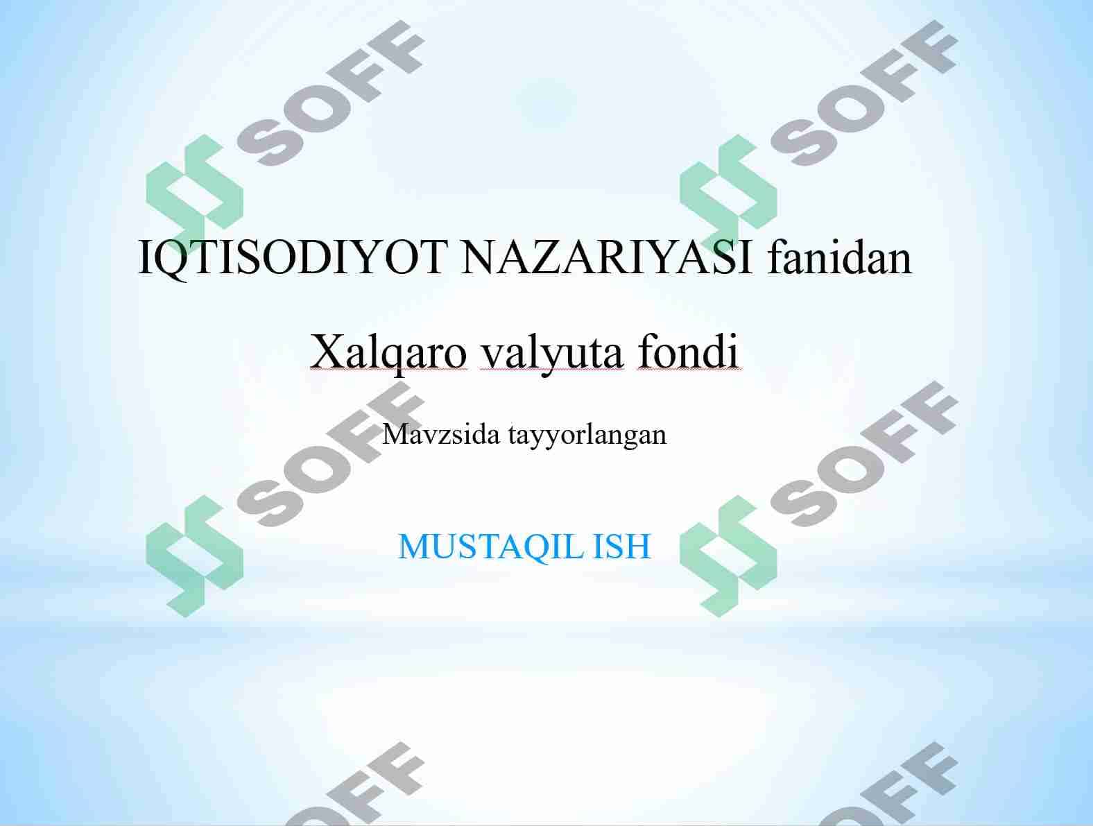 Xalqaro valyuta fondi 1