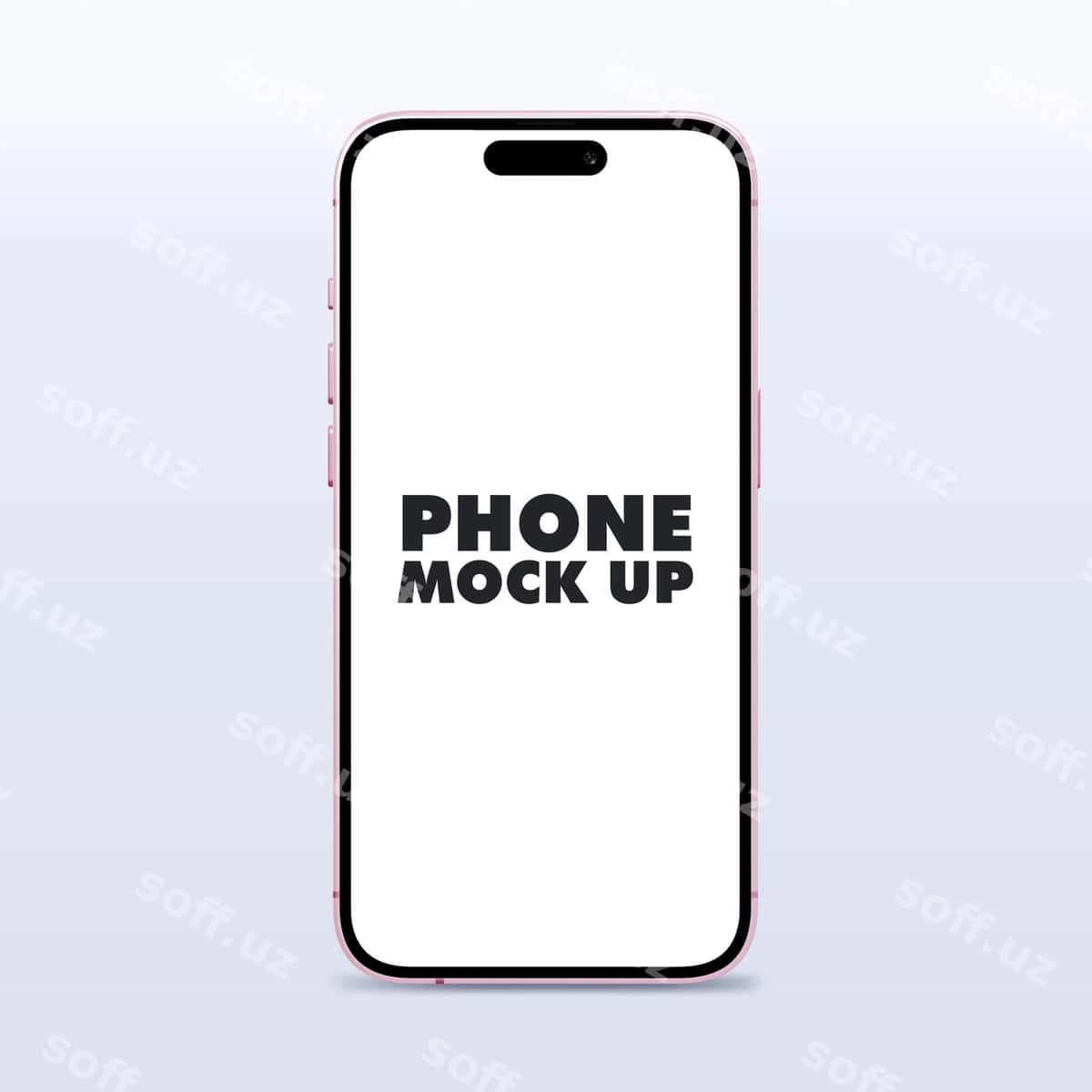 Pink telefon mockup shabloni | Pink phone mockup template 1