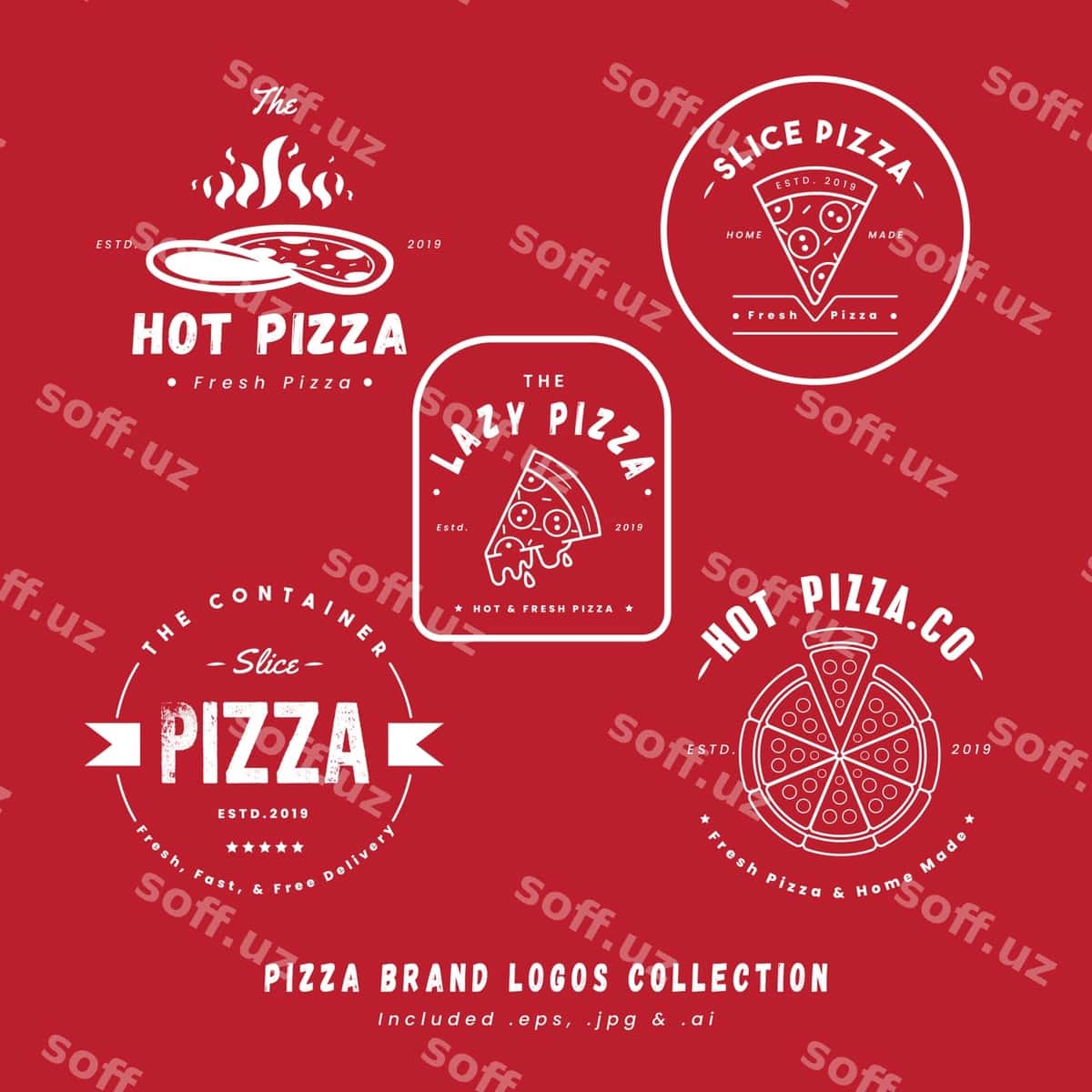 Pizza brend logotiplari to'plami | Pizza brand logos collection 1