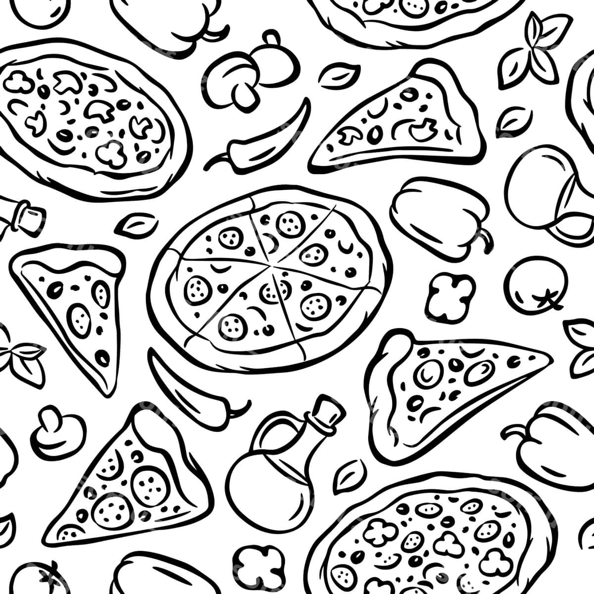 Pitsa uzilmas orqa fon | Pizza seamless background 1