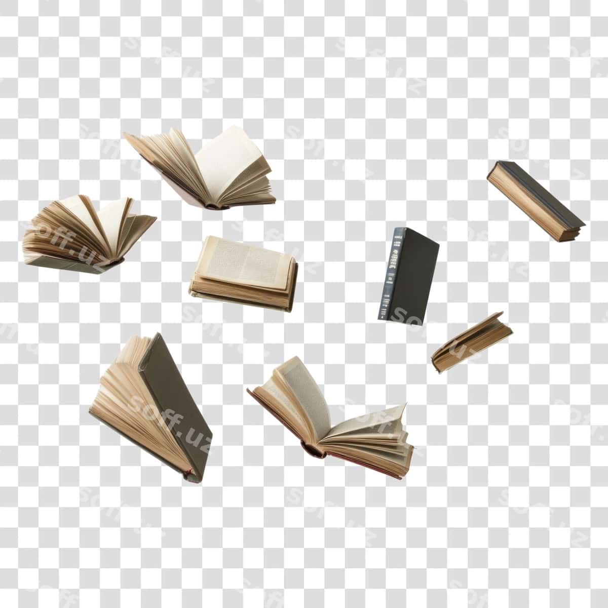 Png haqiqiy kitoblar suzuvchi sahifalar nashri | Png real books floating pages publication 1