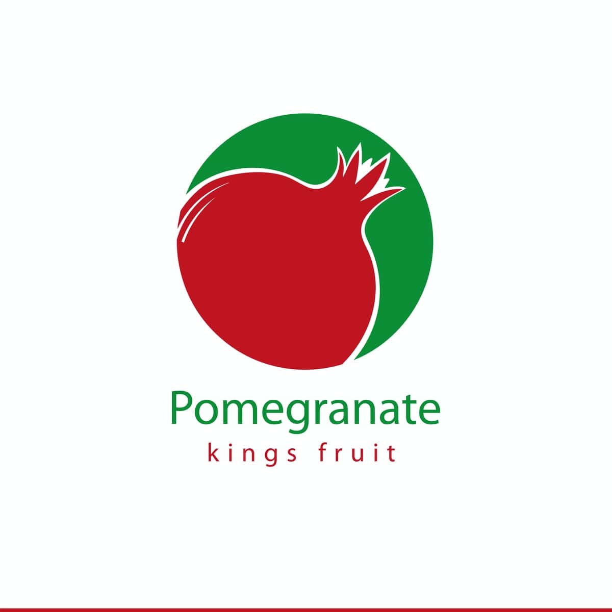 Anor logotipi qizil rangda yashil rangda | Pomegranate logo green with red 1