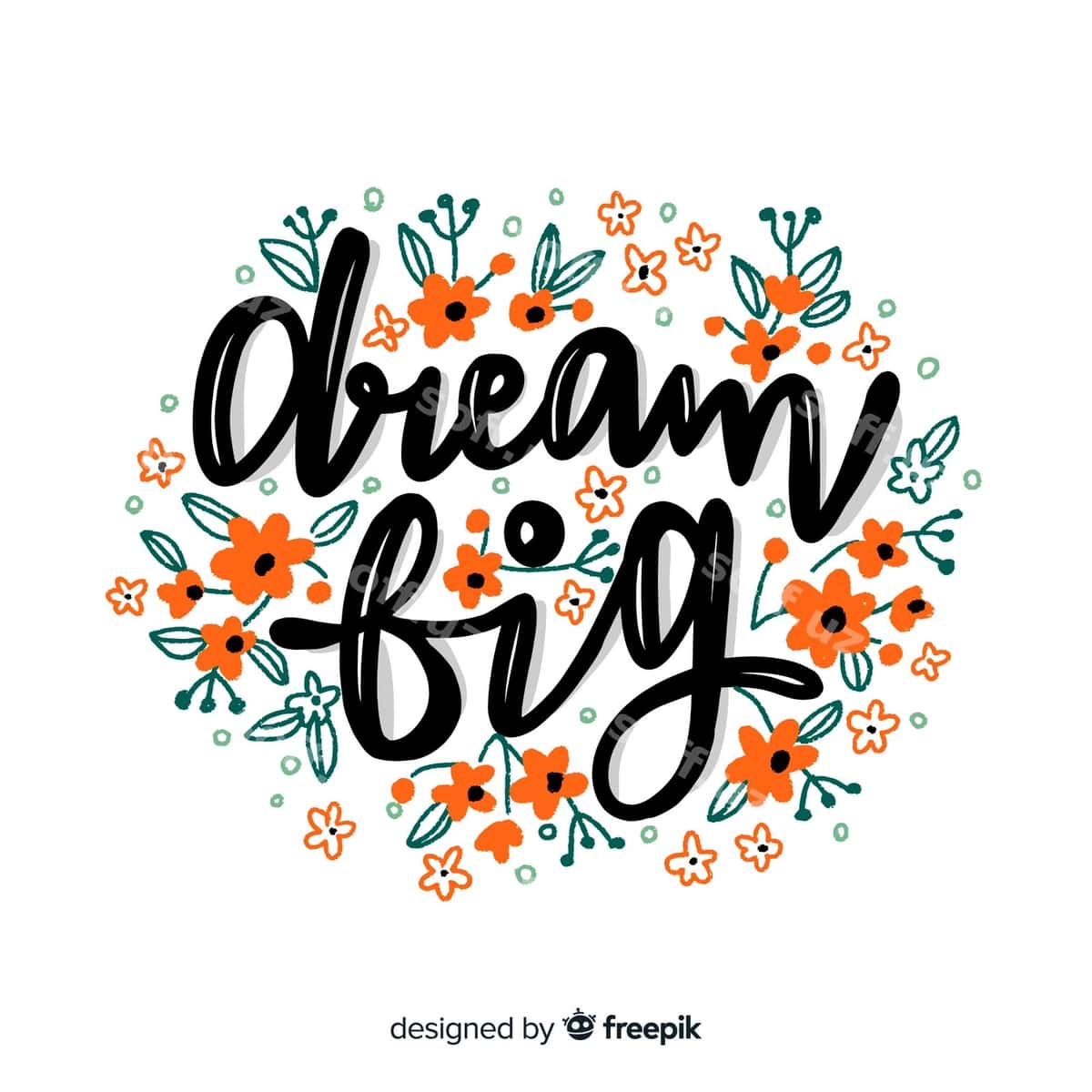 Musbat yozuv apelsin gullar bilan | Positive lettering with orange flowers 1