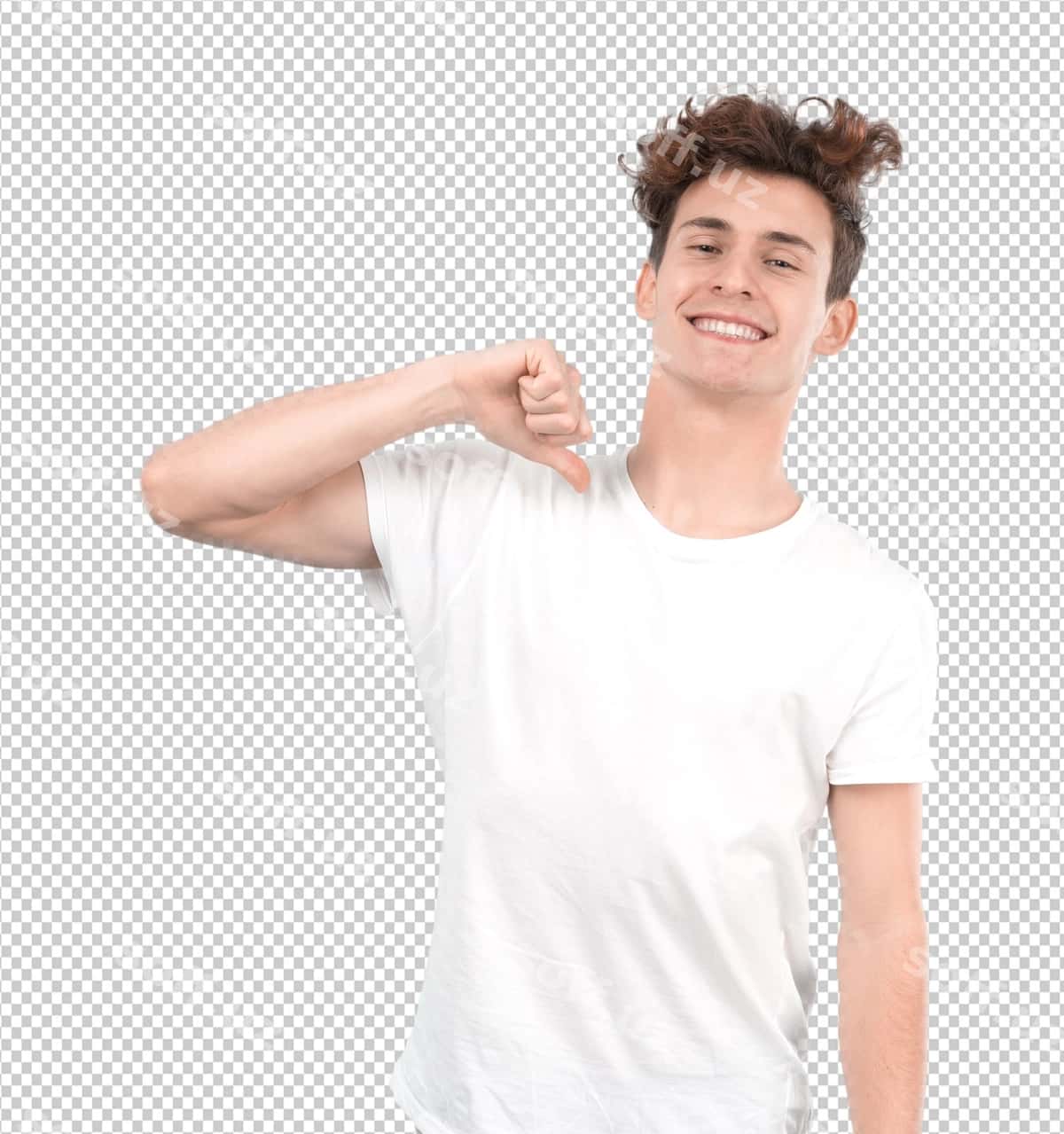 Optimistik yosh erkak gurorli jest berayotgan | Positive young guy doing gesture pride 1