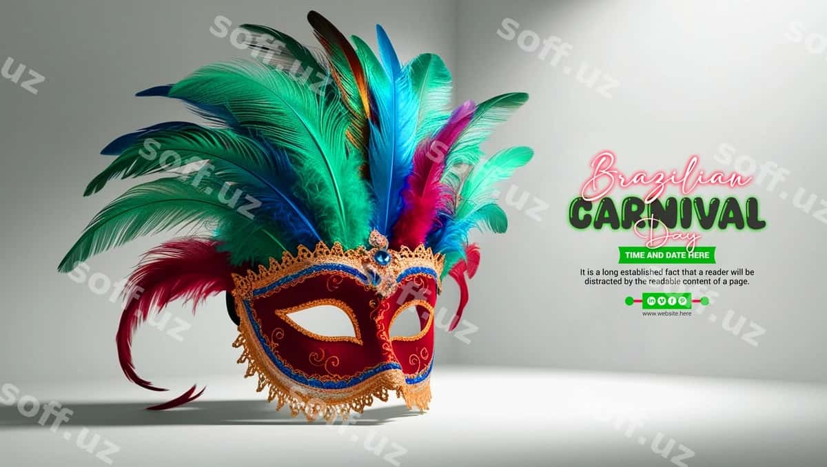 Poster karnaval maska bilan uni | Poster carnival with mask it 1