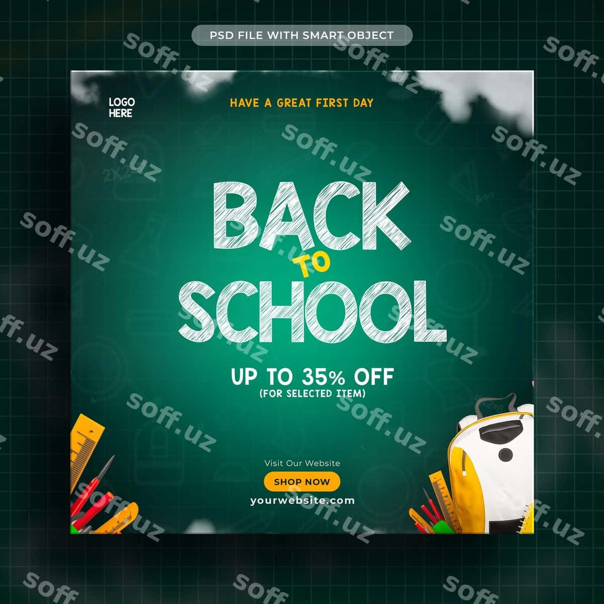 Maktab kun poyezti Ortga maktab deyadi | Poster school day that says back school 1