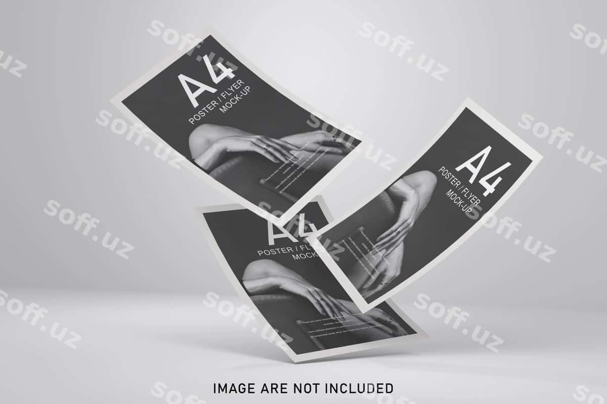 Chop etishlar namunasi yumshoq rang bilan | Posters mockup with soft color 1