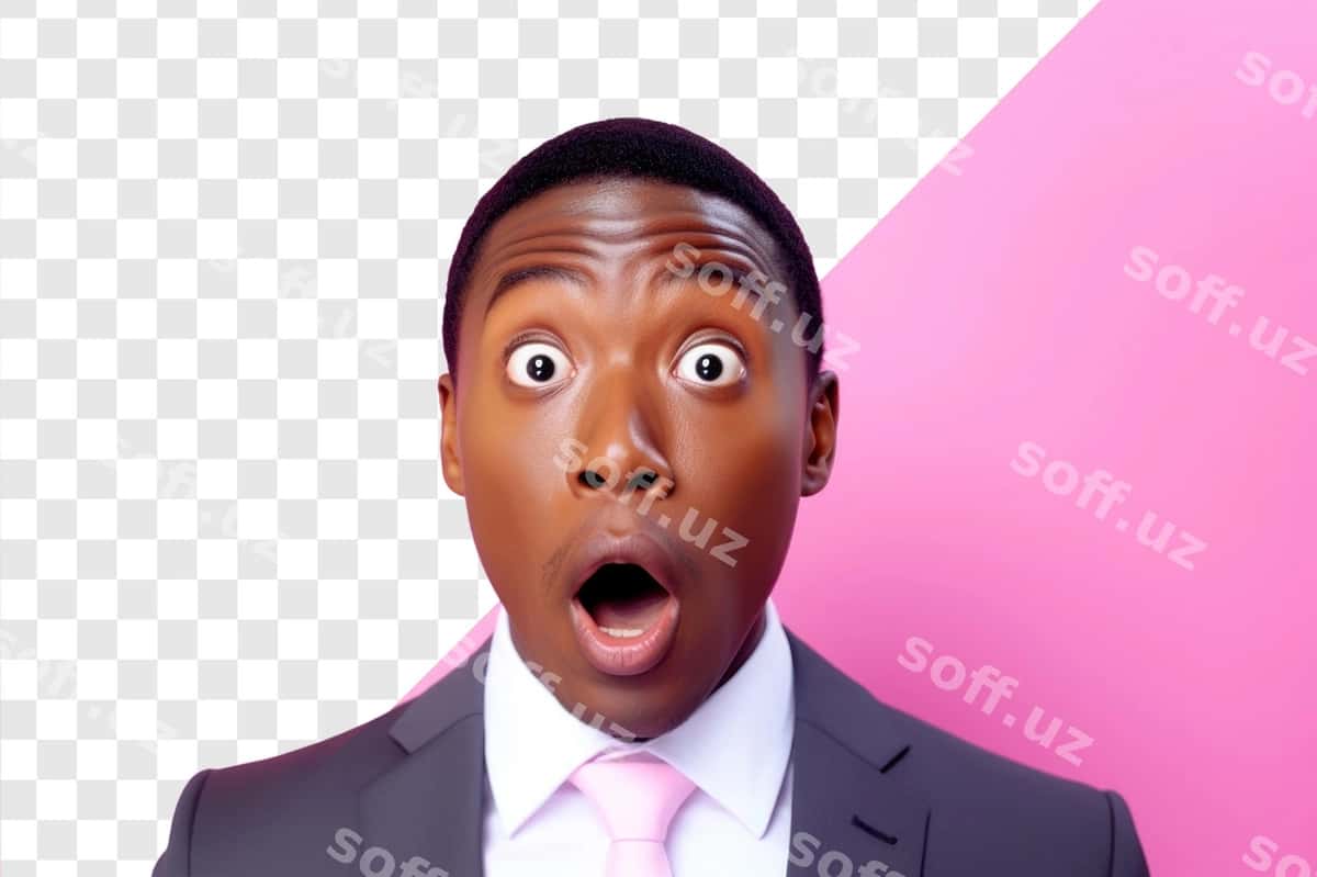 Potrait afro-amerikalik erkakning hayratda qolgan yuzi | Potrait shocked face african man 1