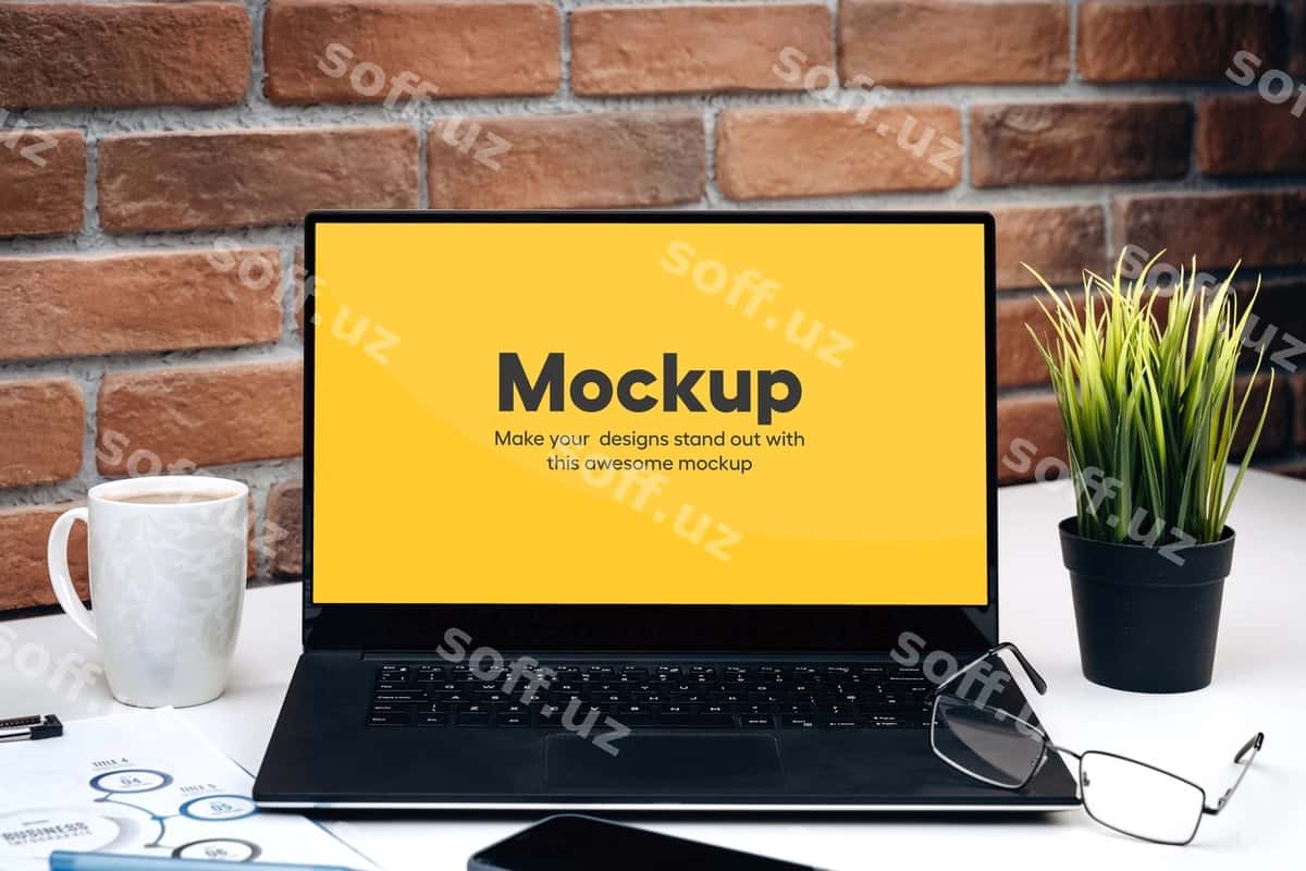 Premium psd noutbuk maketi | Premium psd laptop mockup 1