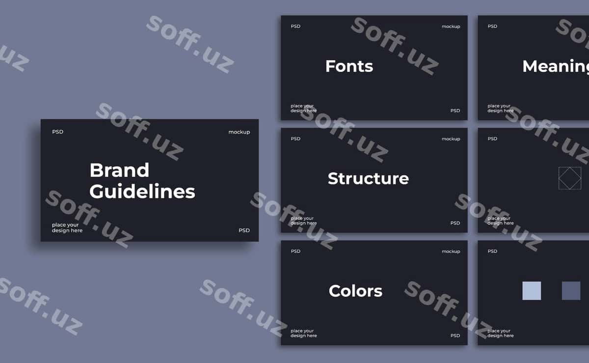 Slaydlar bilan taqdimot brendining maketi | Presentation with slides brand mockup 1