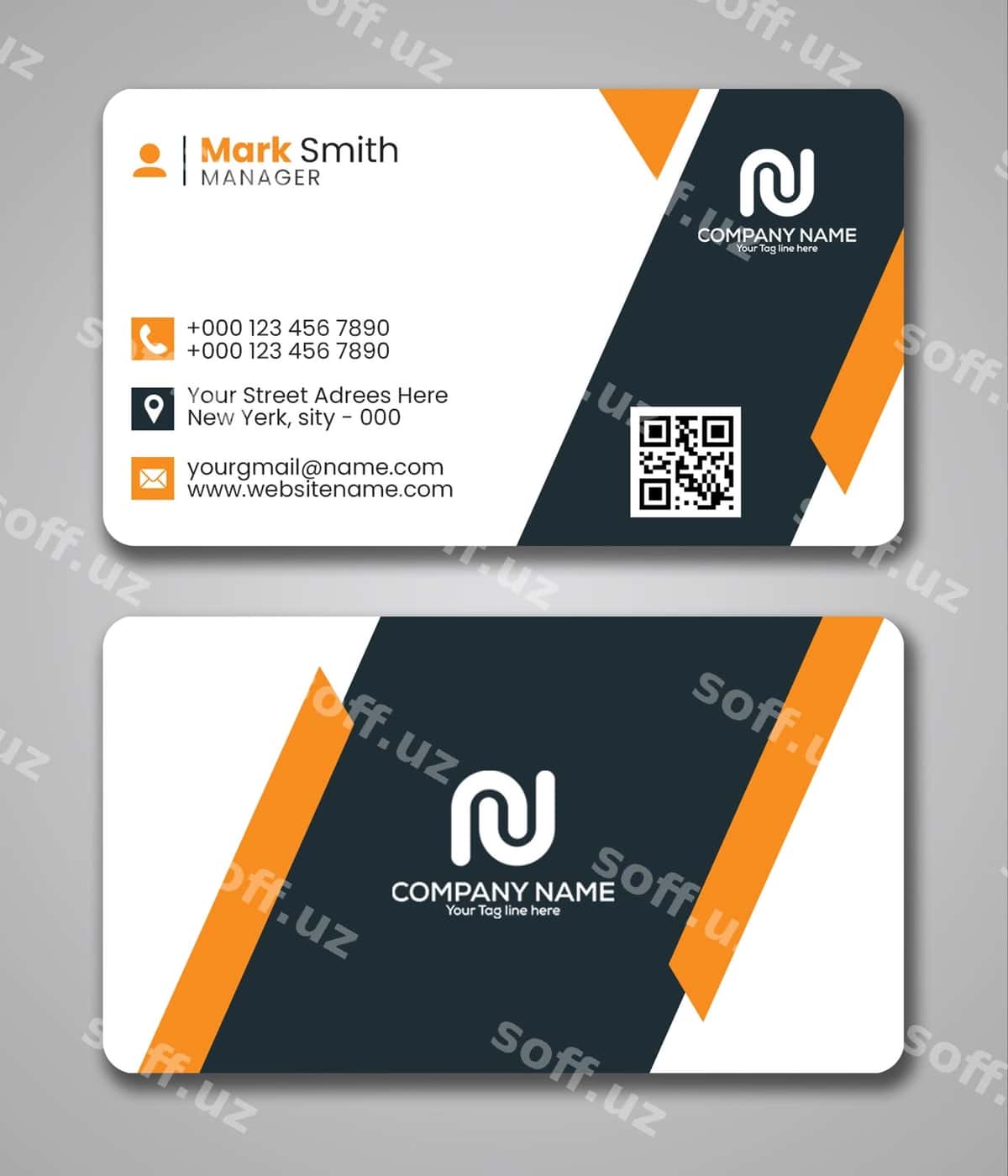 Psd biznes vizitkai dizayni ijodkor zamonaviy | Psd business card design creative modern 1