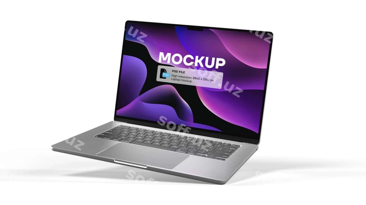 Psd fayl realistik noutbuk Air namunasi png | Psd file realistic laptop mockup air png 1