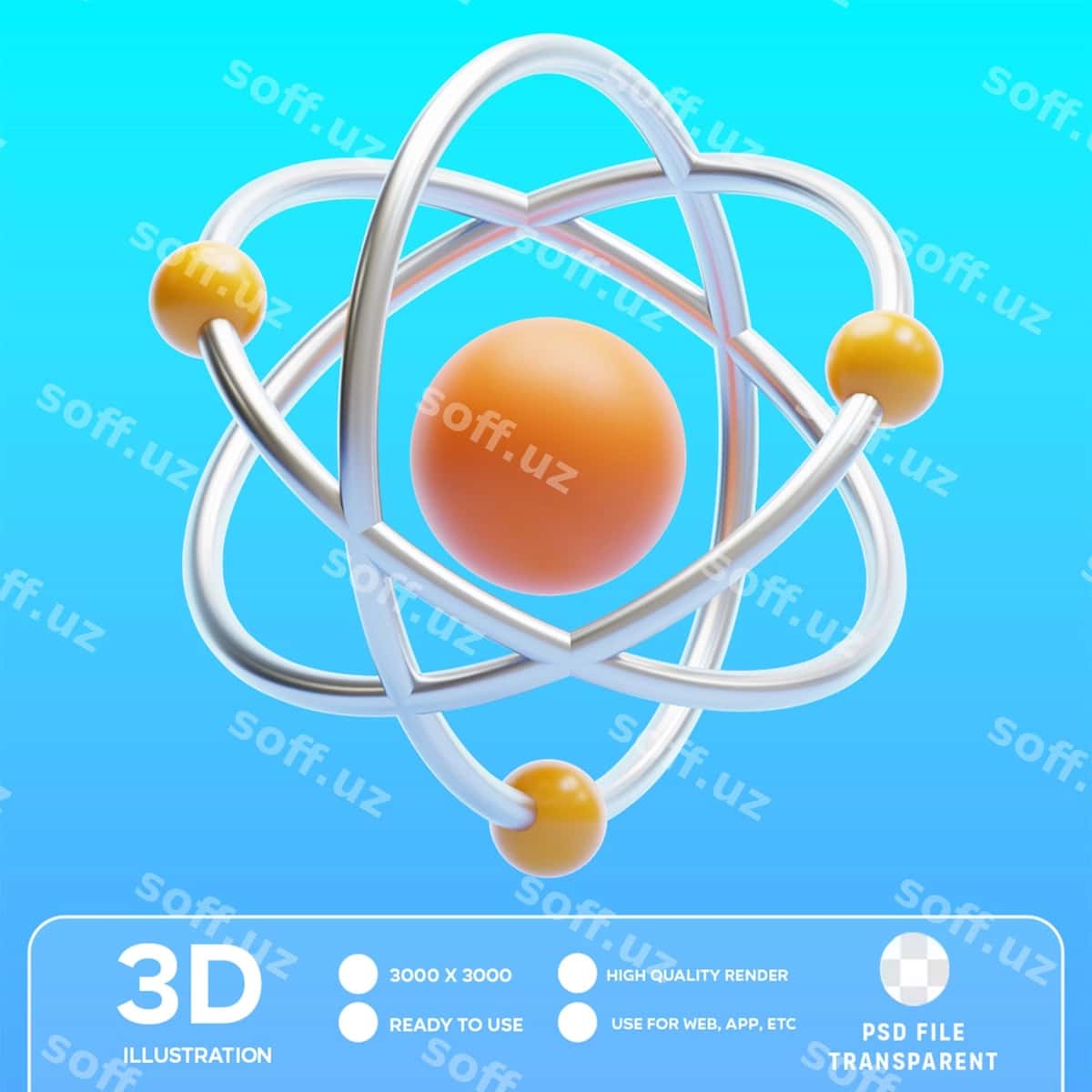 Psd moddalar fizikasi 3d illustratsiyasi | Psd particle physic 3d illustration 1