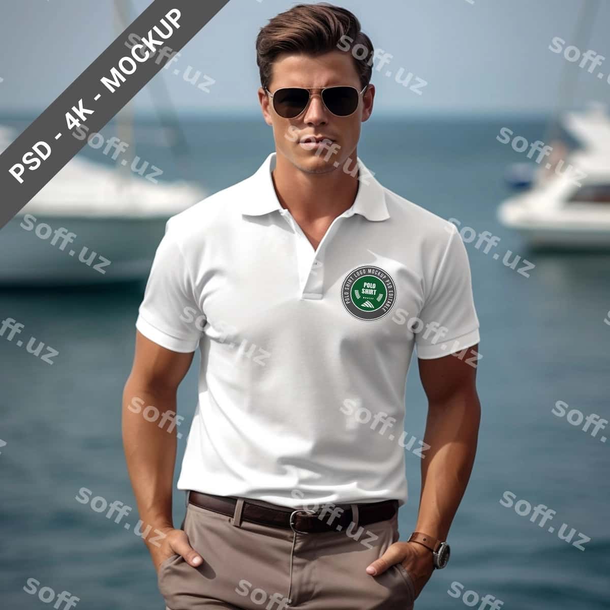 Psd polo futbolkasining maketi | Psd polo shirt mockup 1