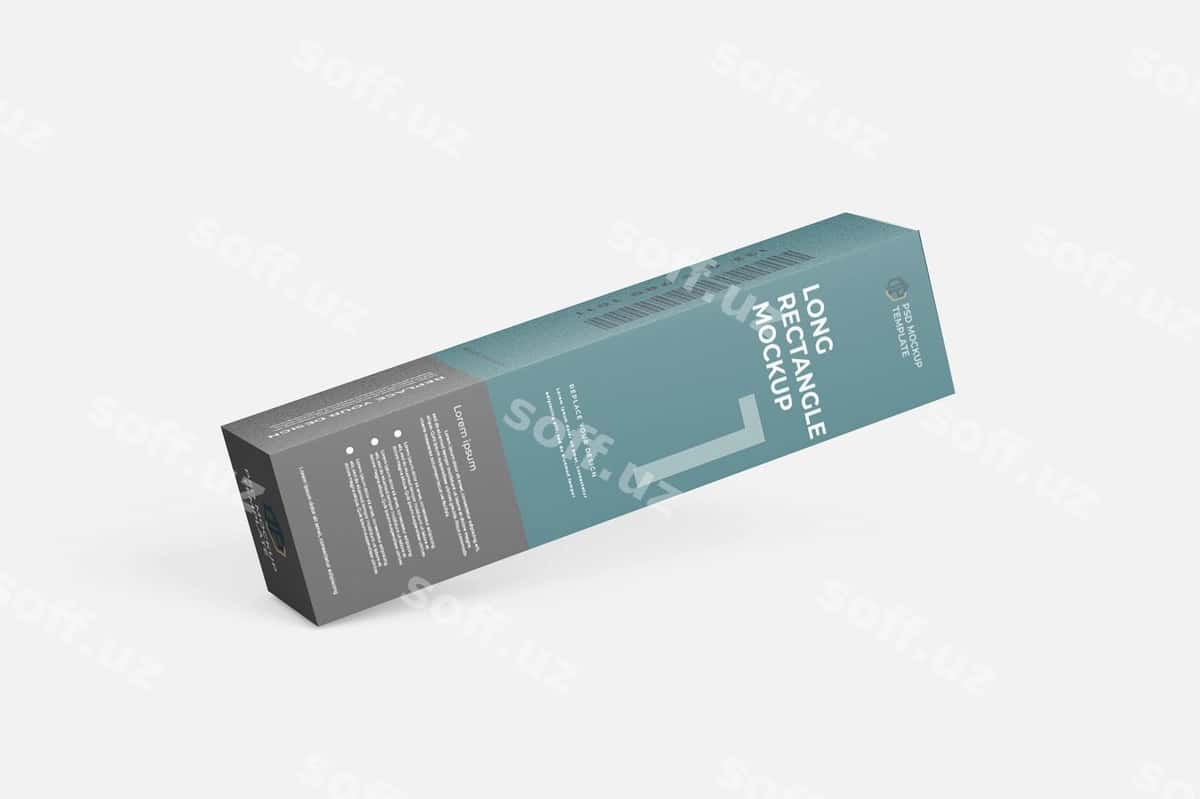 Psd to'g'ri to'rtburchak yengil quti mockup | Psd rectangle slim box mockup 1