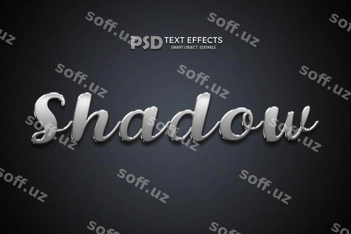 Psd soya matn stil-effekt bilan | Psd shadow text with style effect 1