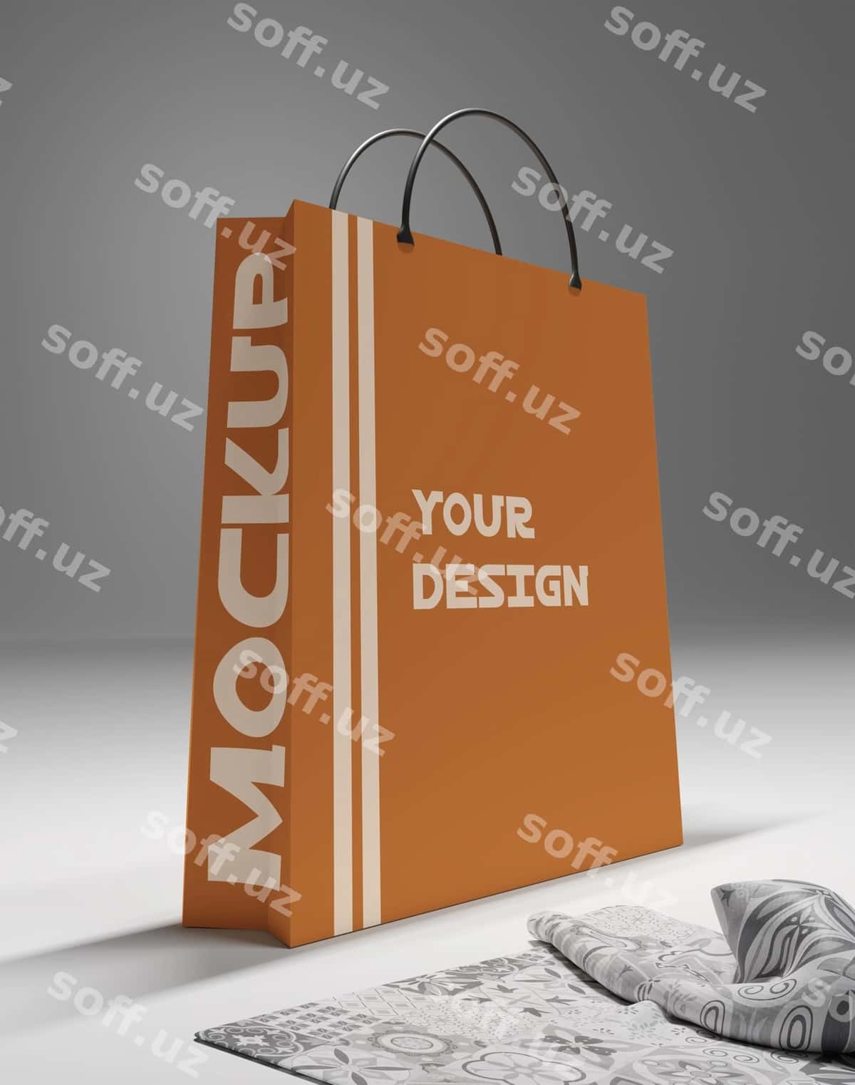 Psd xarid qog'oz po'shak dizayn namunasi bepul | Psd shopping paper bag design mockup free 1