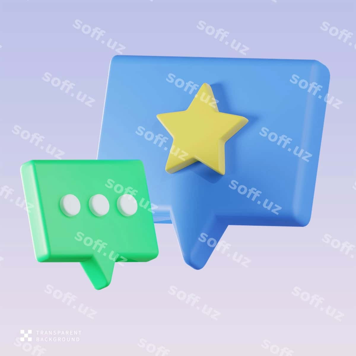 Psd testimonial xabar 3d illustratsiya | Psd testimonial message 3d illustration 1