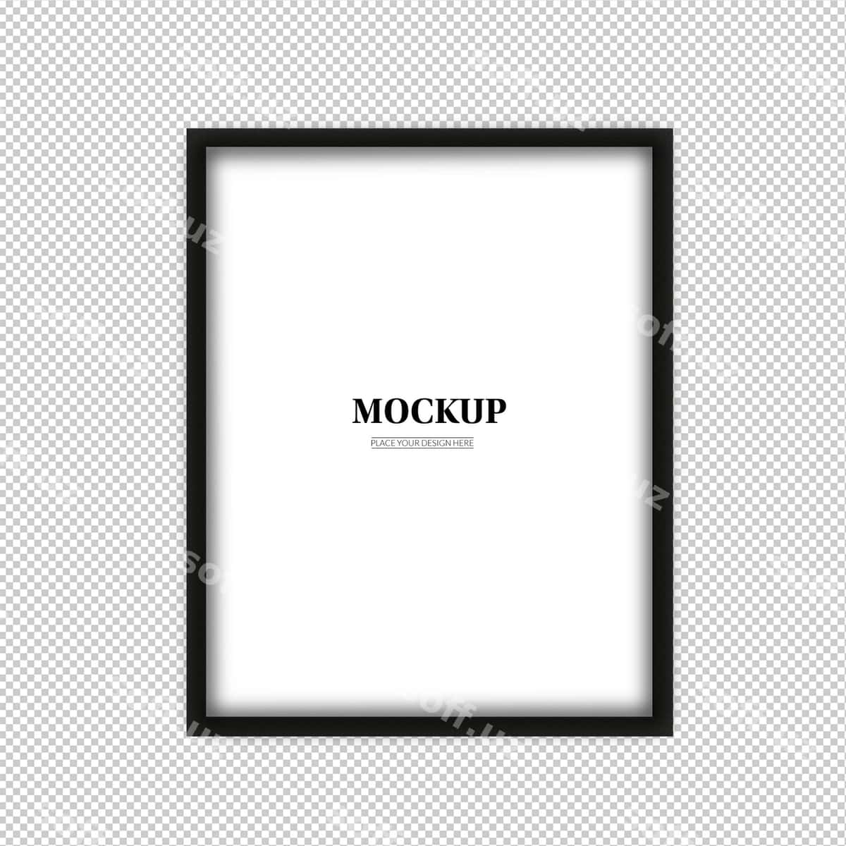 Psd vertikal fotosurat qora ramka maketi | Psd vertical photo black frame mockup 1