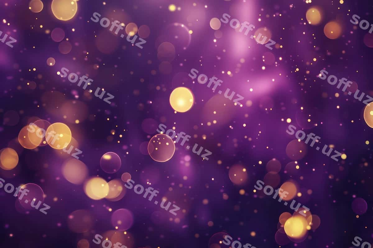 Binafshe orqa fonda oltin yorqinliklar bilan | Purple background with golden lights 1